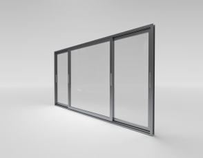 Трехстворчатое Алюминиевое окно Татпроф МП-640 2600x1400